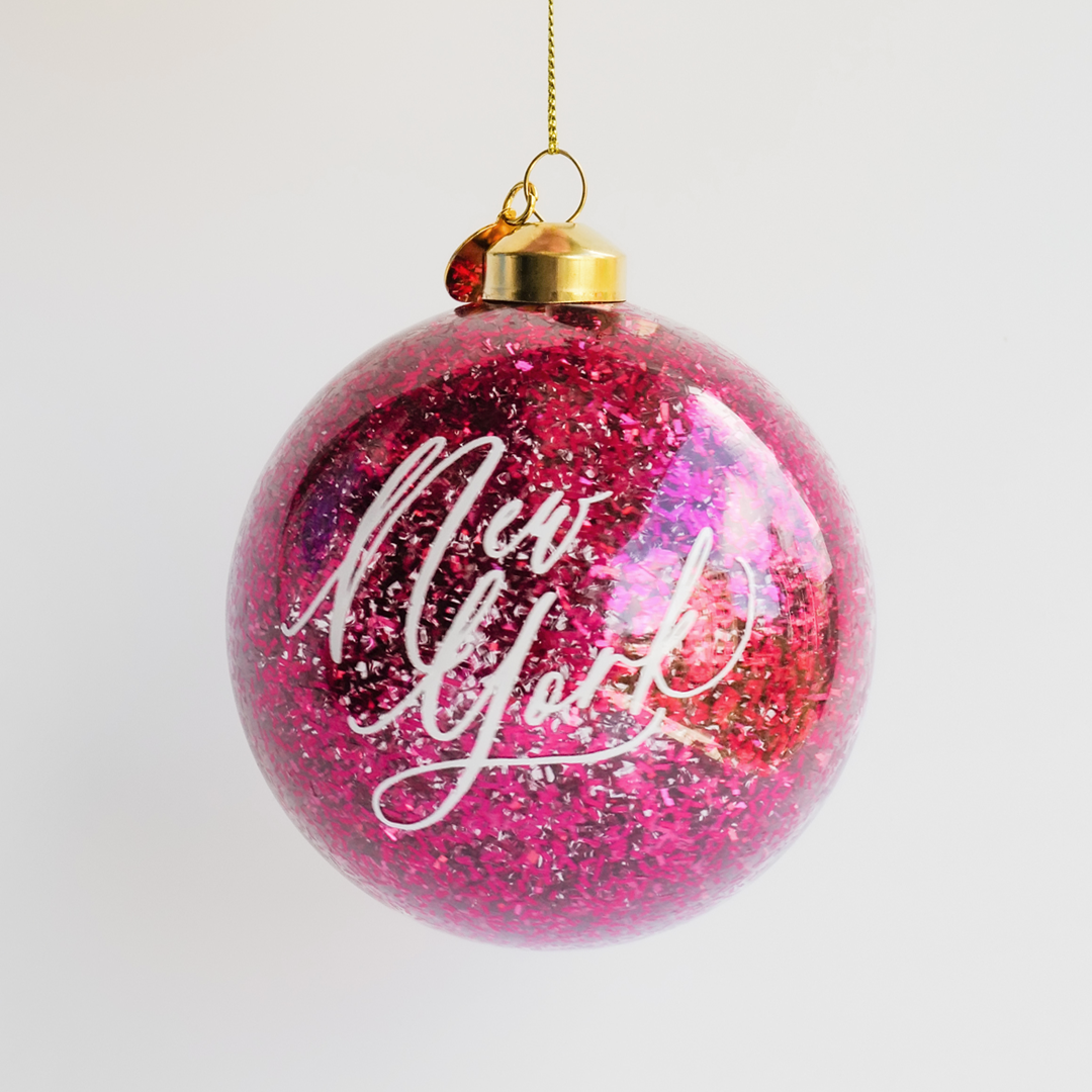 客製化玻璃聖誕球吊飾|櫻桃亮片