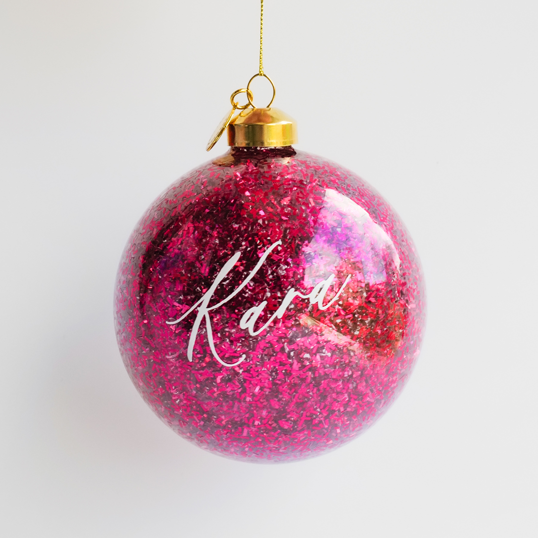 客製化玻璃聖誕球吊飾|櫻桃亮片