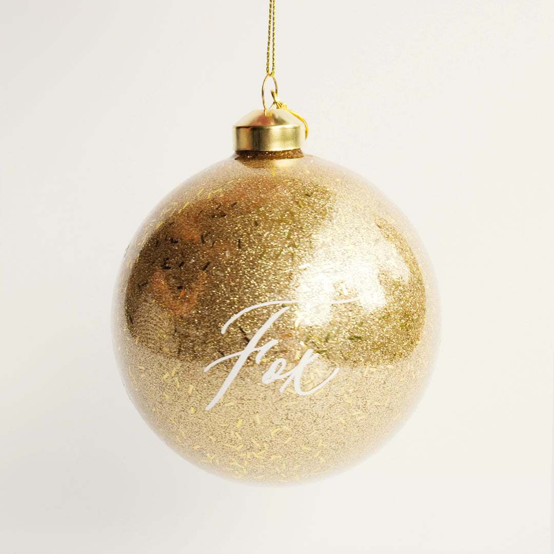 Personalized Glass Bauble | Stardust Gold