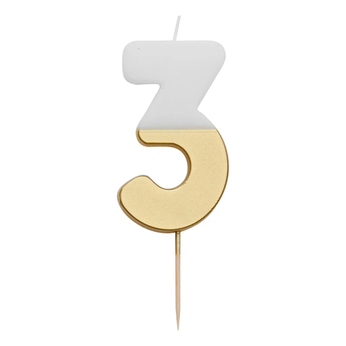 Gold & White Number Candles