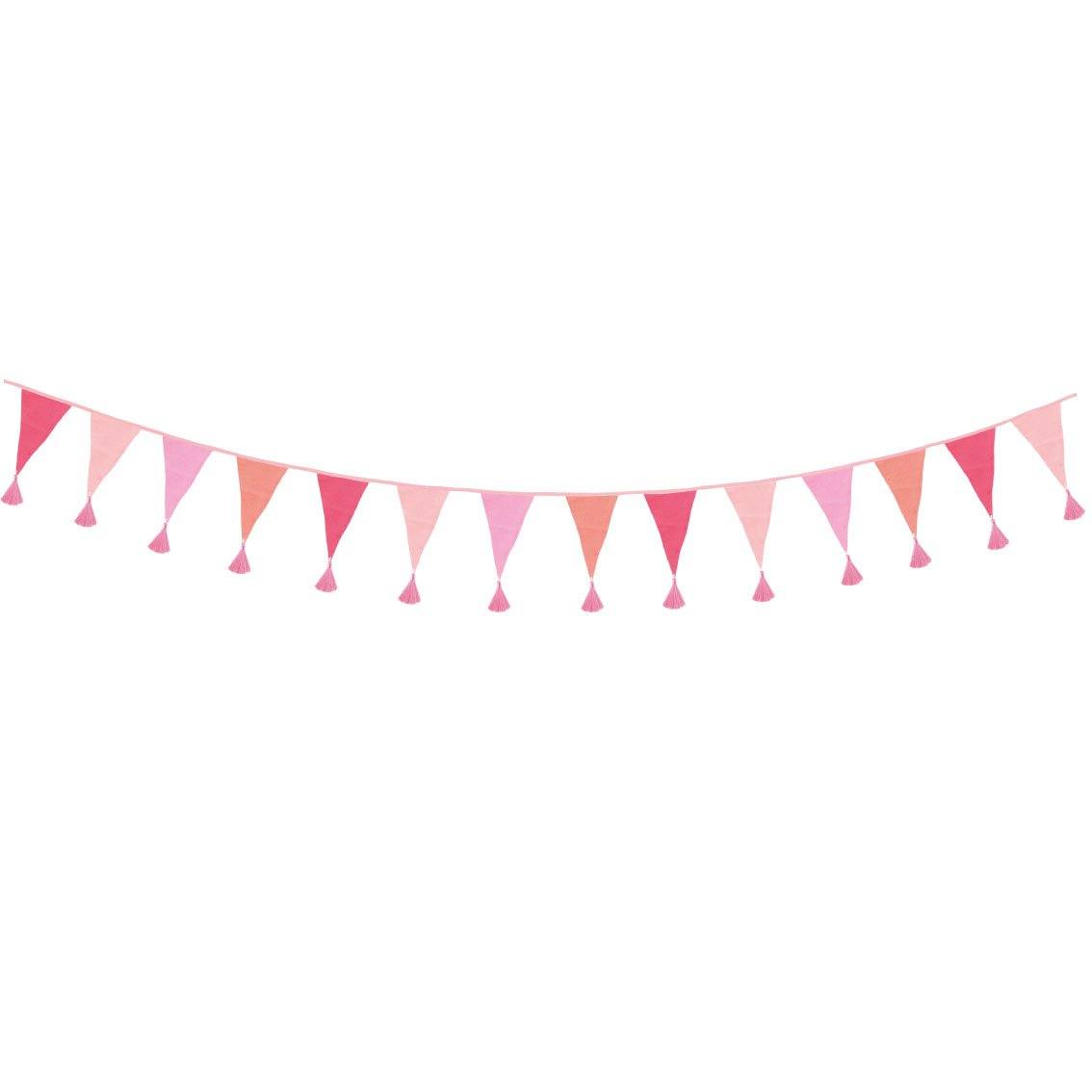We Heart Birthdays Pink Fabric Bunting