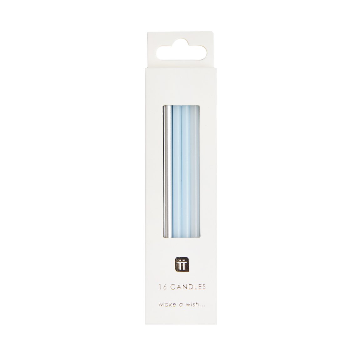 We Heart Blue Birthday Candles - 16 Pack