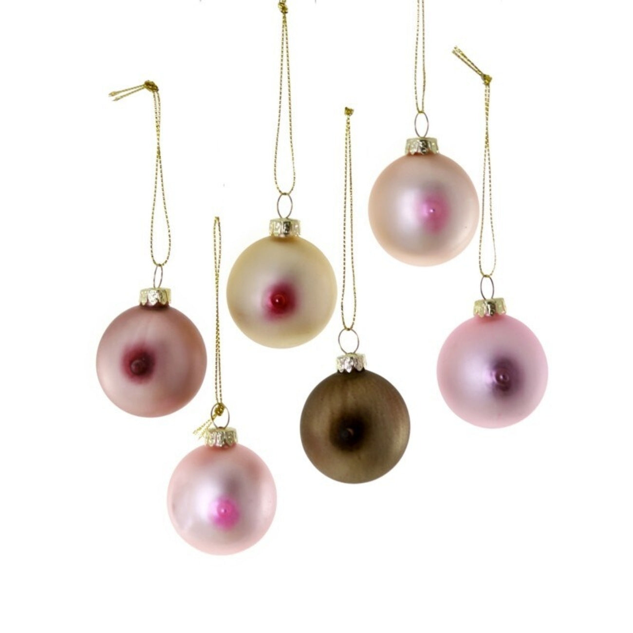 Boobs Christmas Glass Ornament (Set of 6)