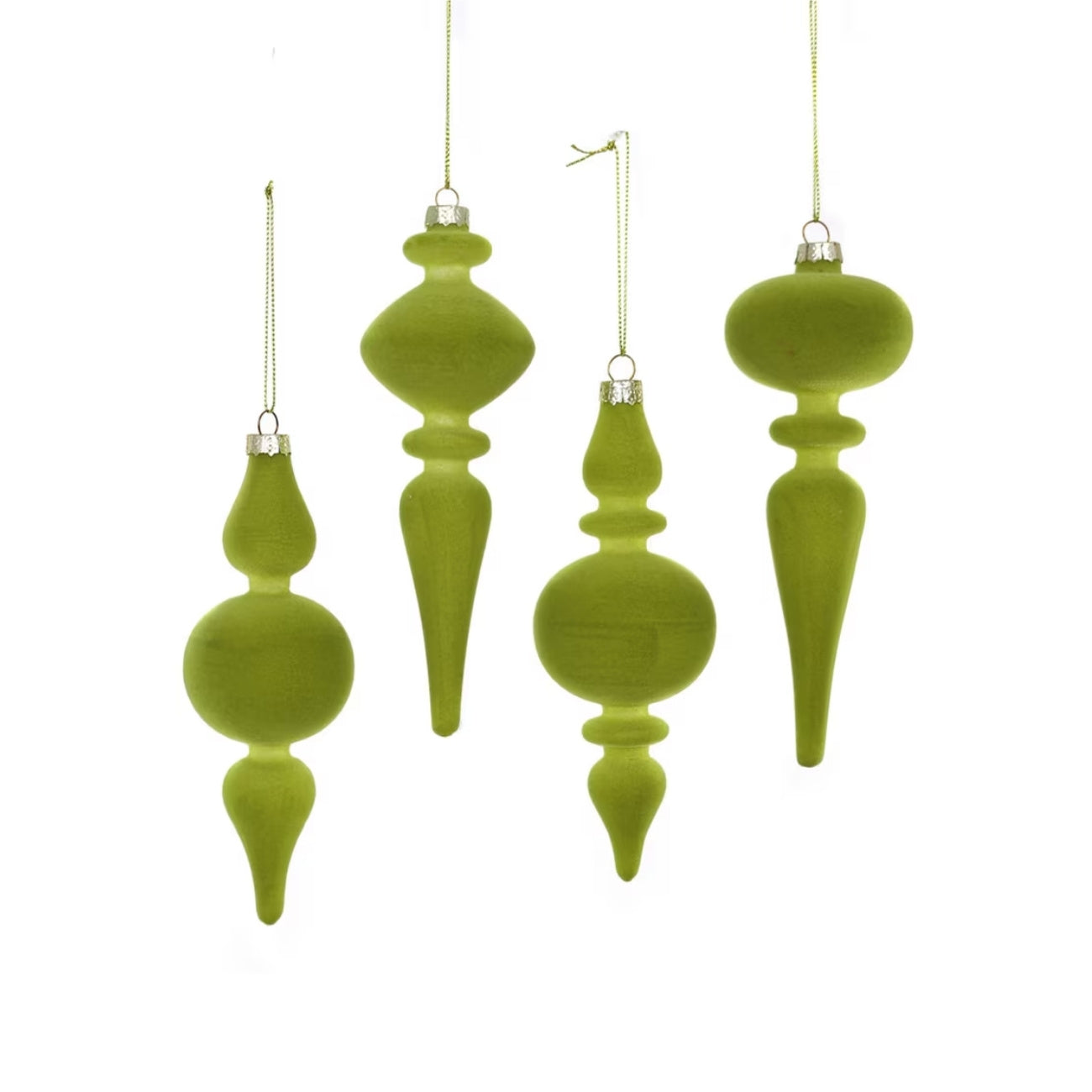 絨面紡錘聖誕裝飾品(四入組)