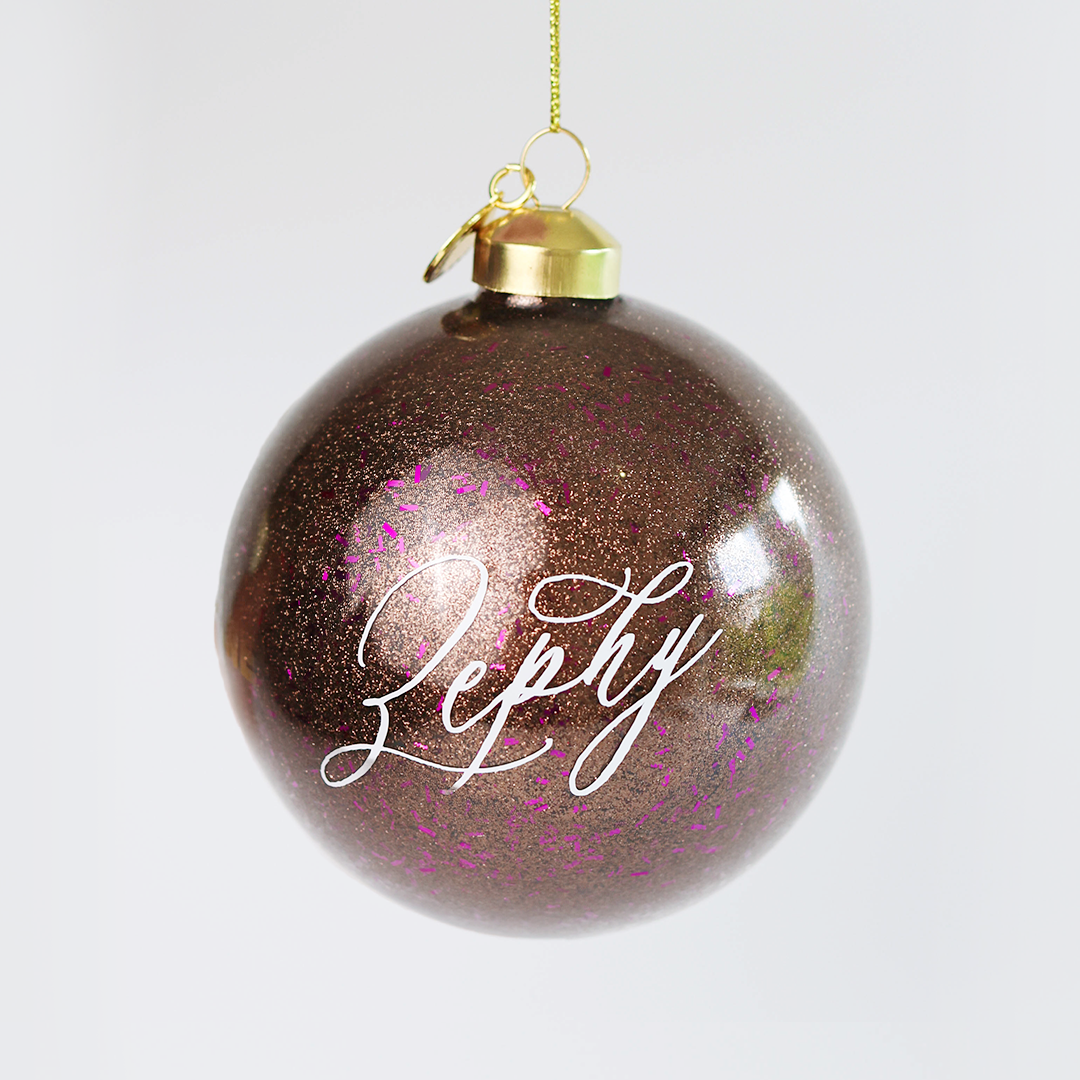 Personalized Glass Bauble | Espresso Violet