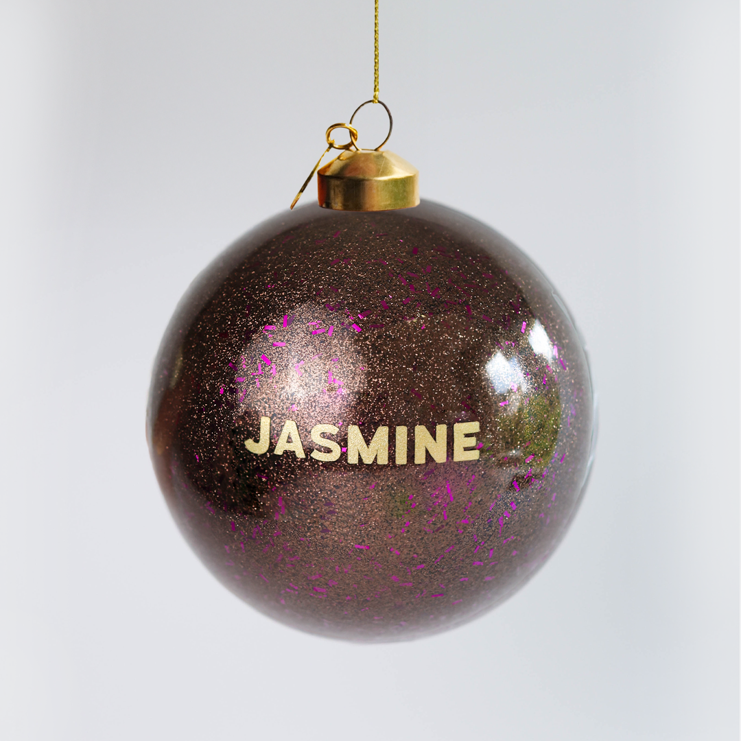 Personalized Glass Bauble | Espresso Violet