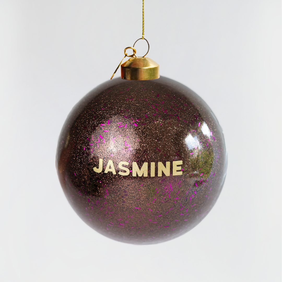 Personalized Glass Bauble | Espresso Violet