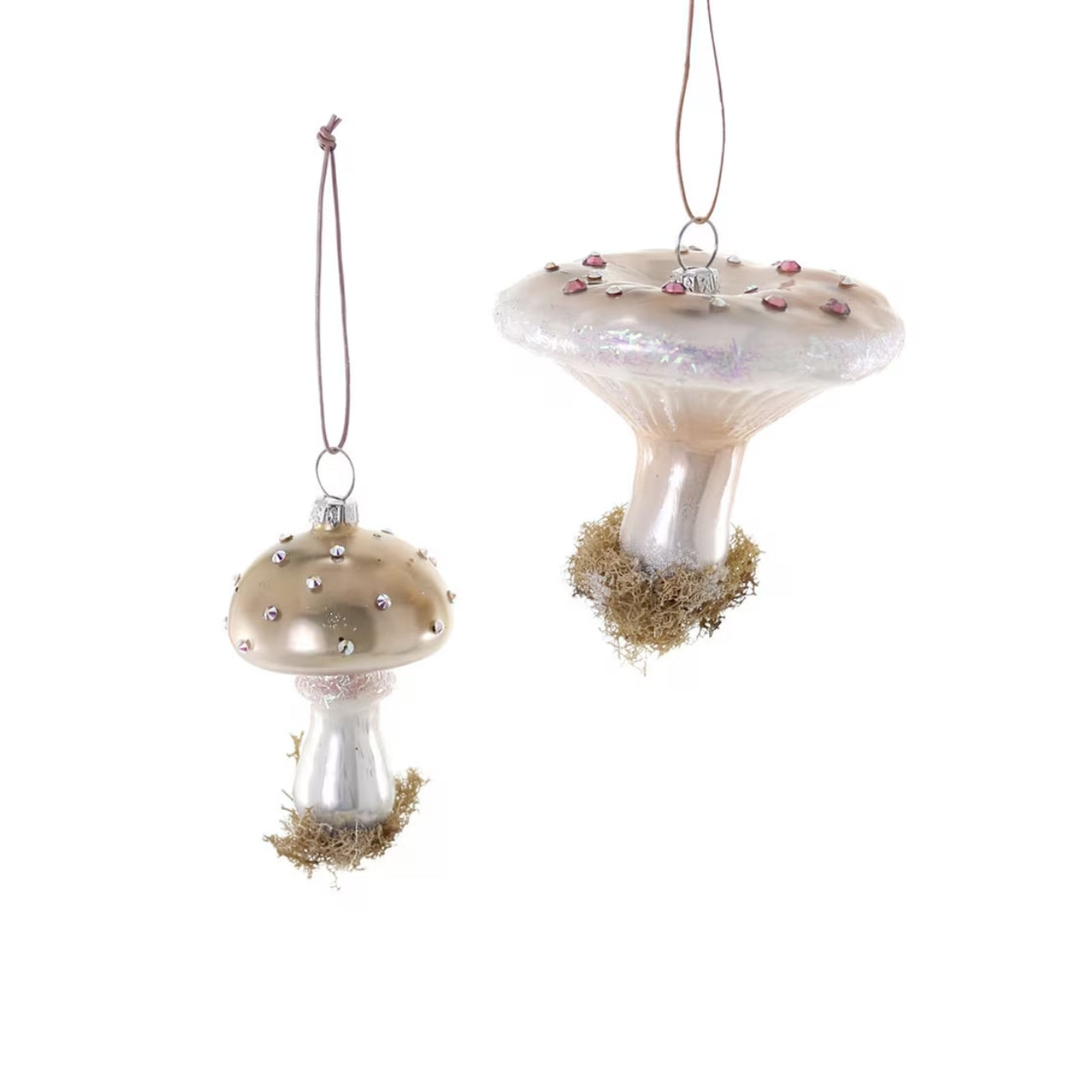 High Grove Mushroom Ornaments - Ivory (Set of 2)