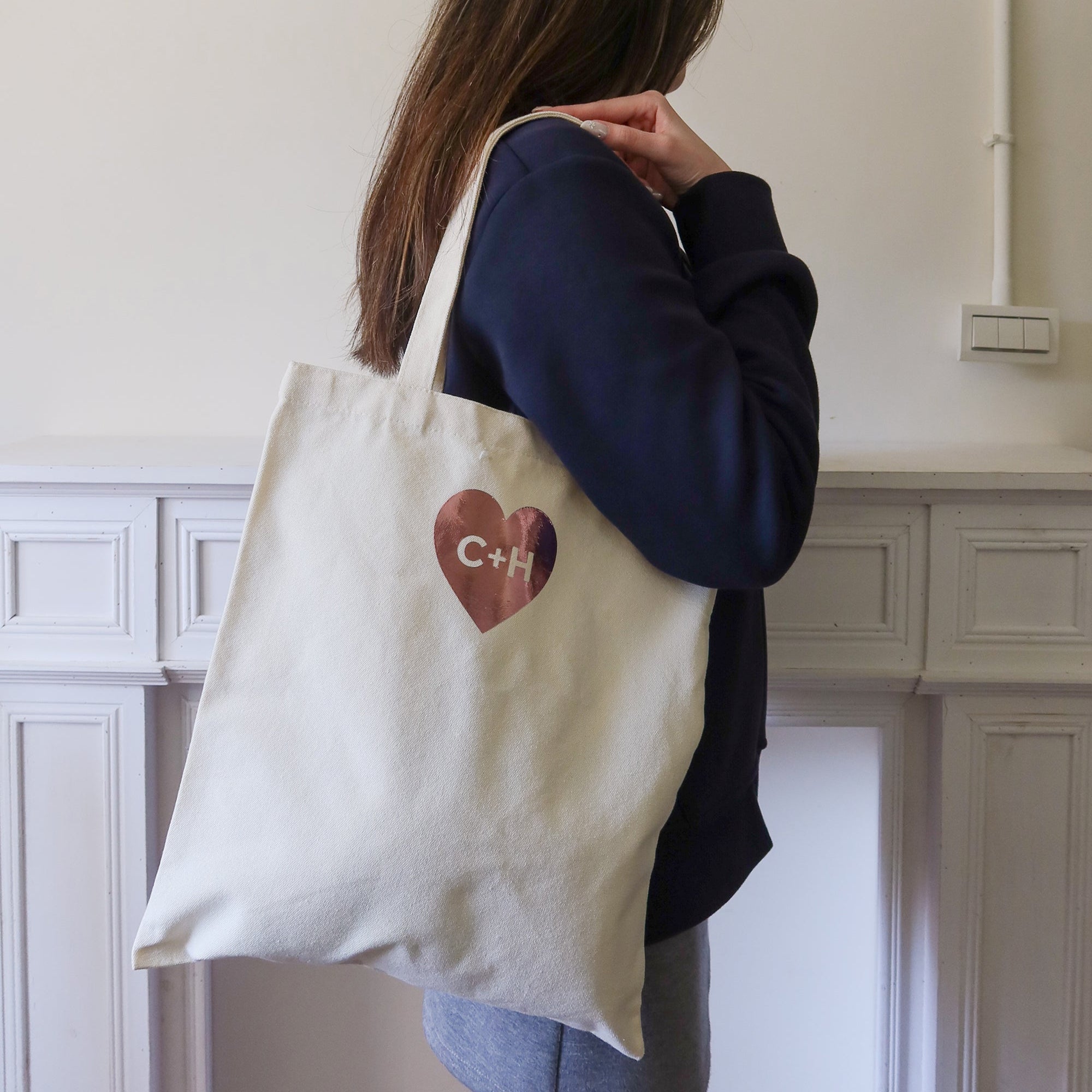 Personalized Heart Tote Bag