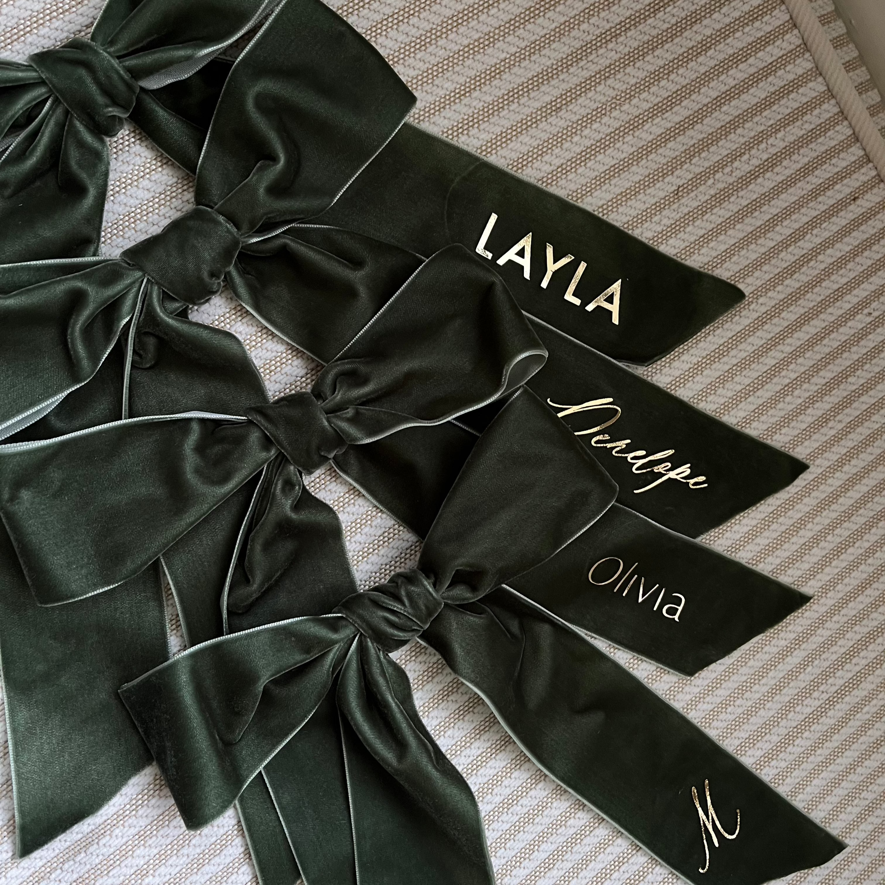 Personalized Velvet Bow