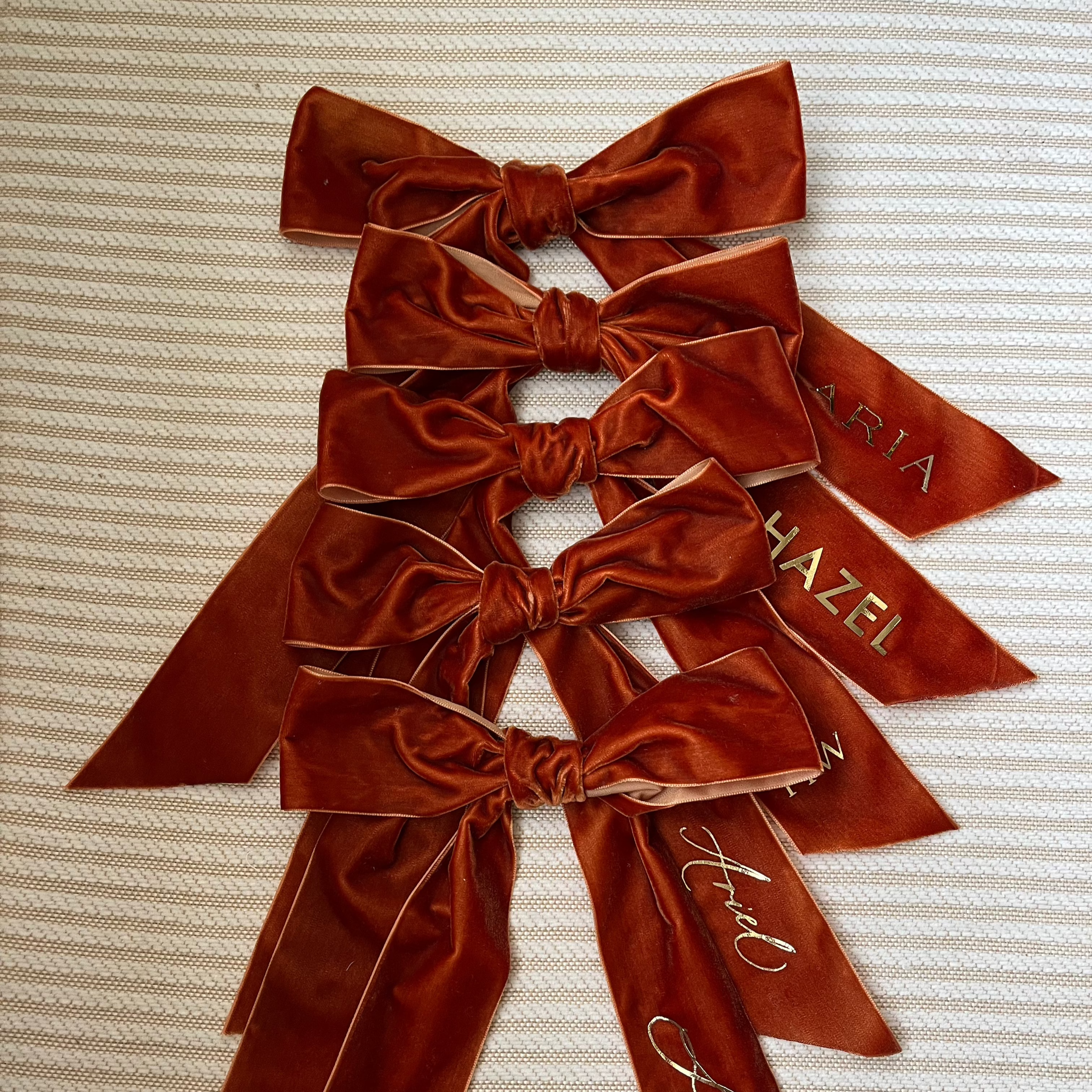 Personalized Velvet Bow