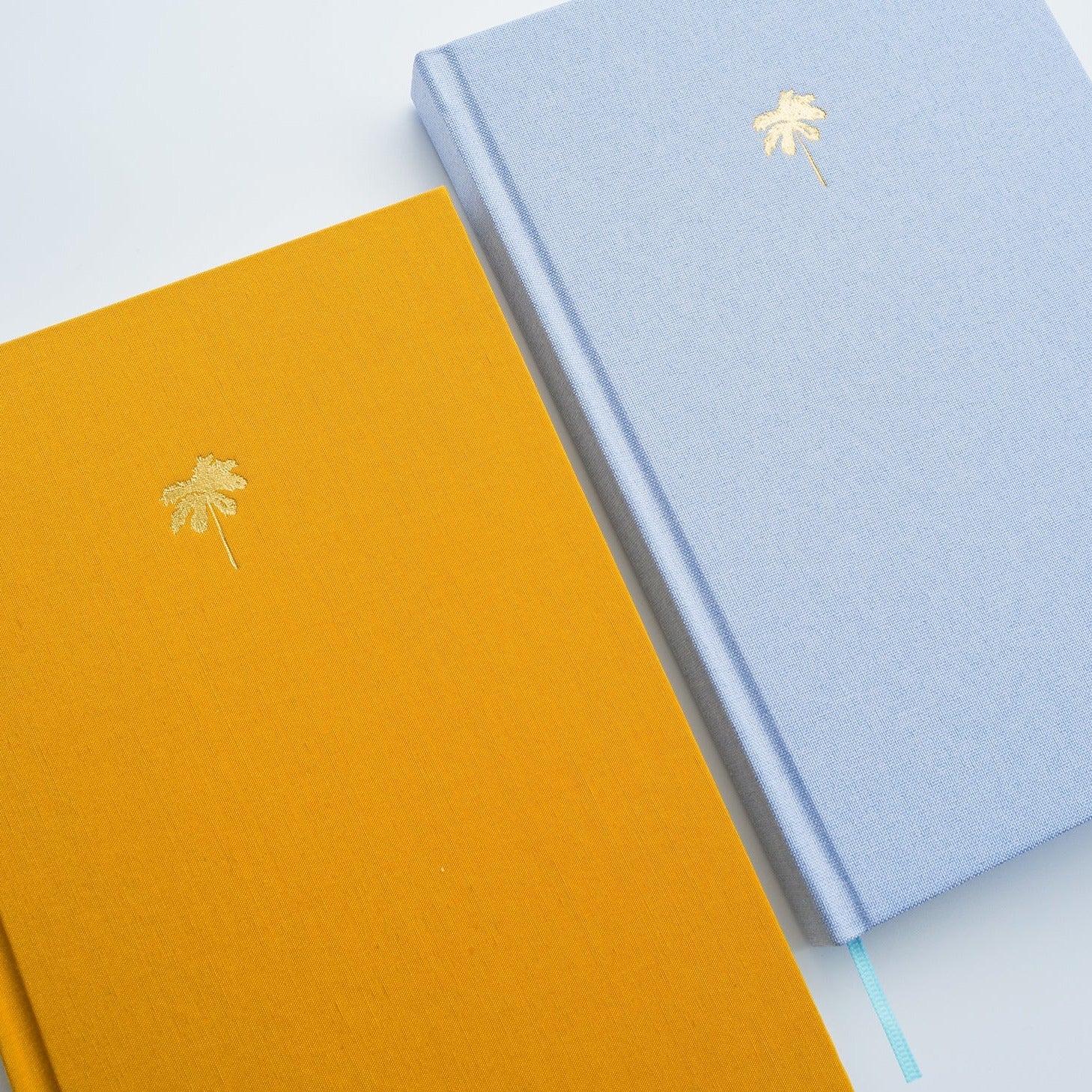 blue yellow linen journal
