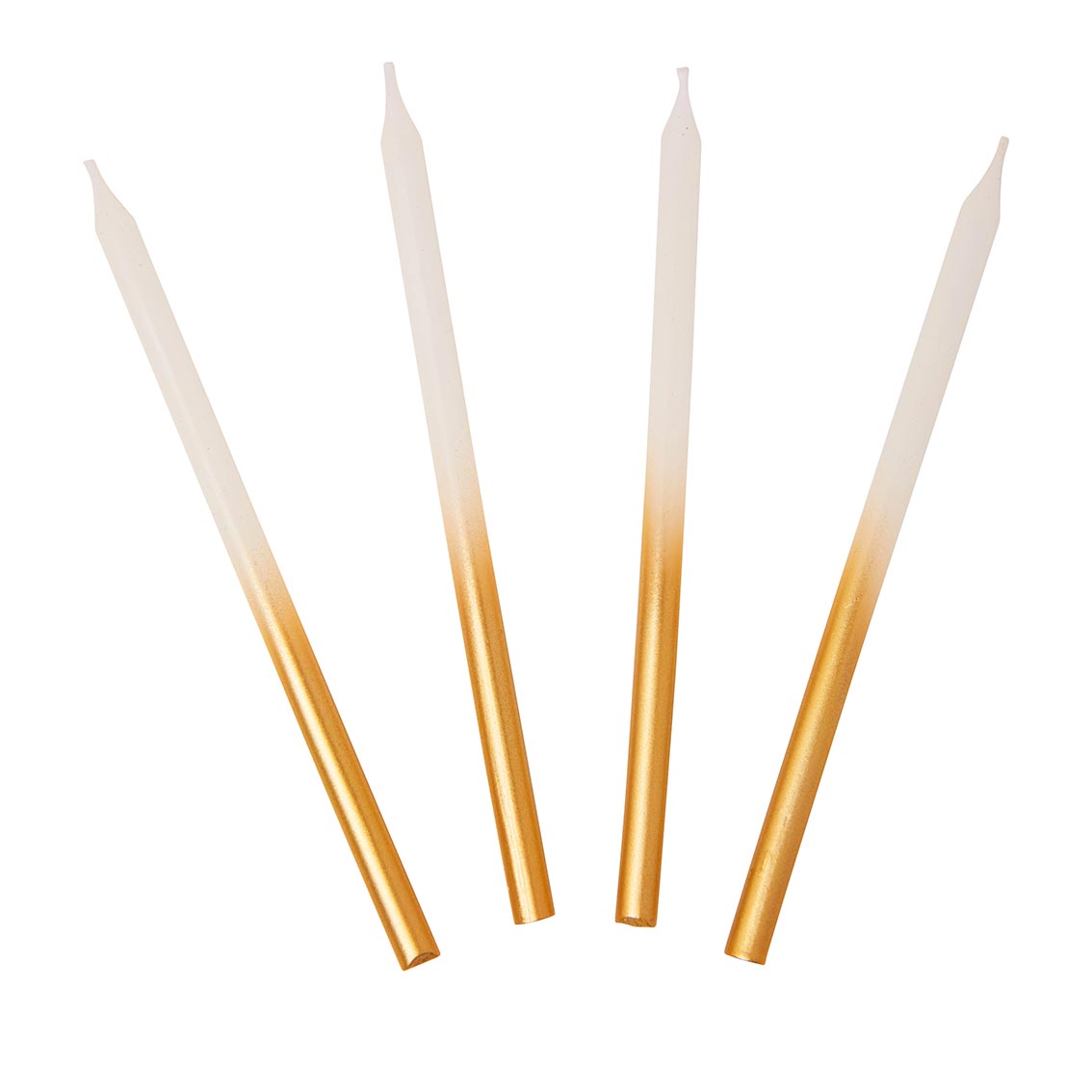 White and Gold Ombre Candles - 16 Pack