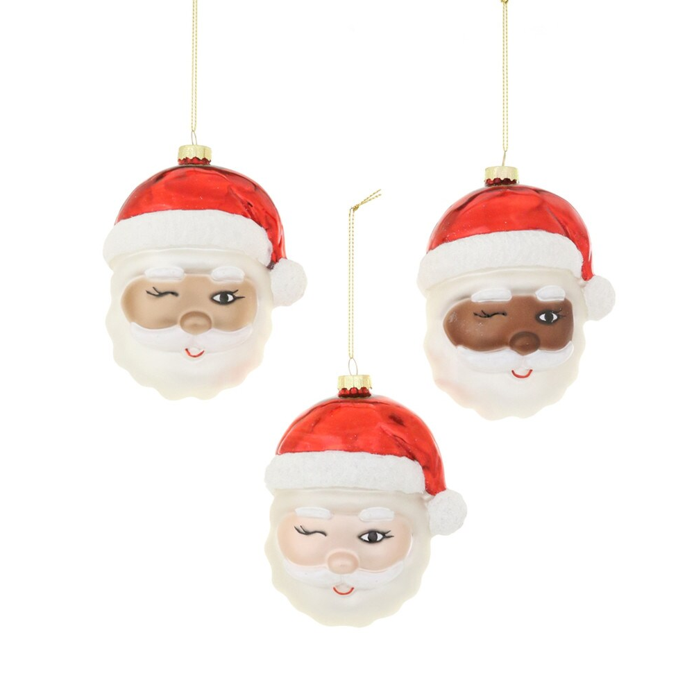 Large Jolly Olde Winky Saint Nick Glass Ornament