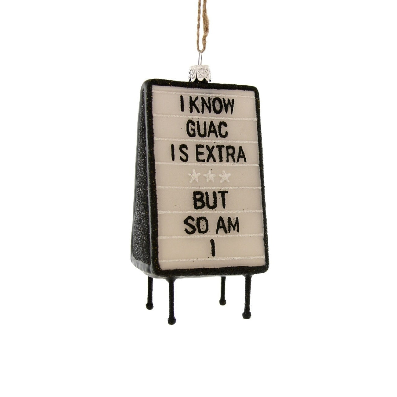 Millennial Avocado Christmas Glass Ornament - I Know Guac Is Extra But So Am I