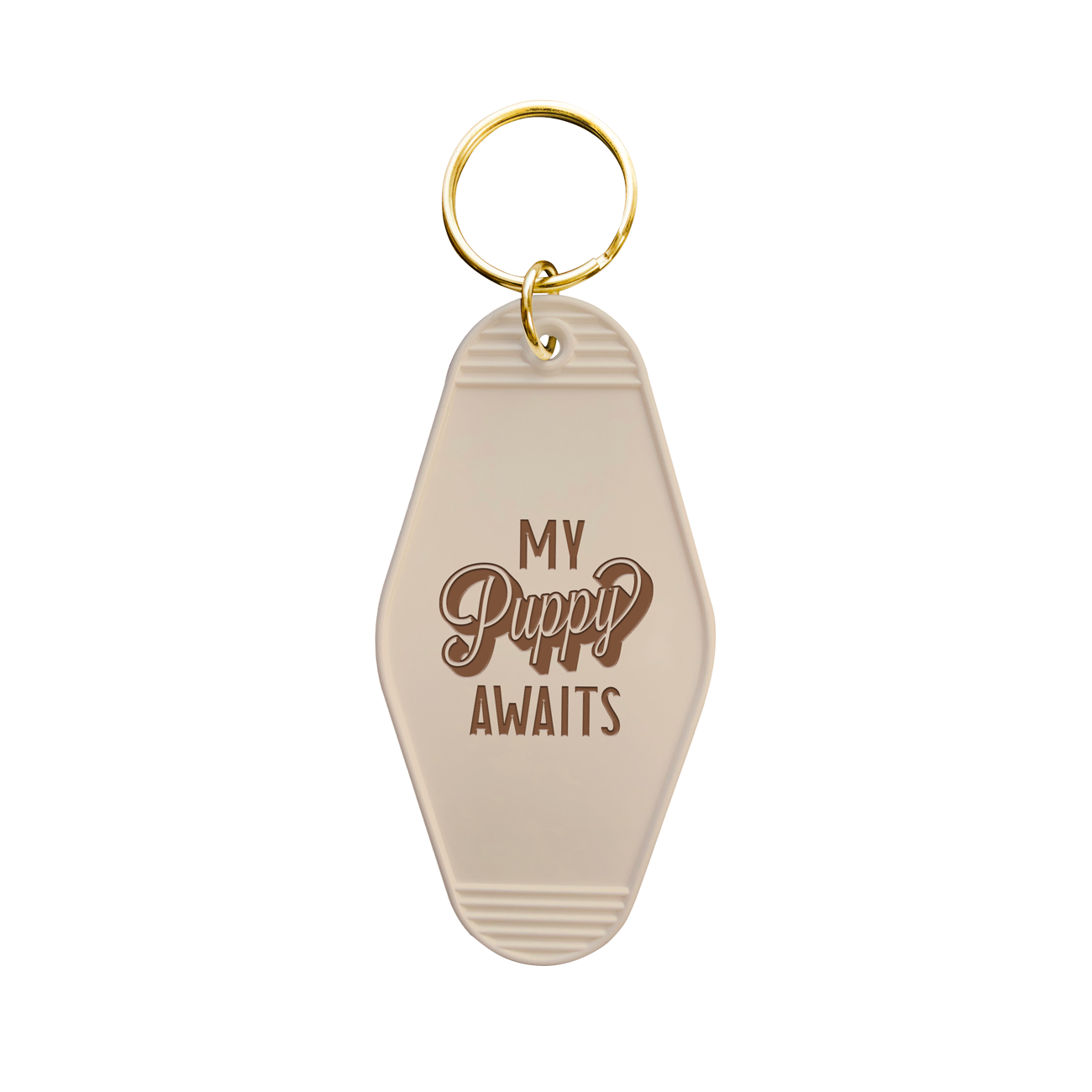 My Puppy Awaits Motel Keychain