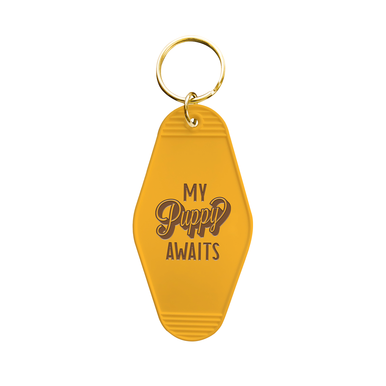 My Puppy Awaits Motel Keychain