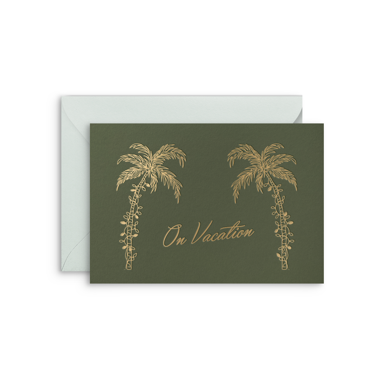 On vacation with palm trees | Holiday card