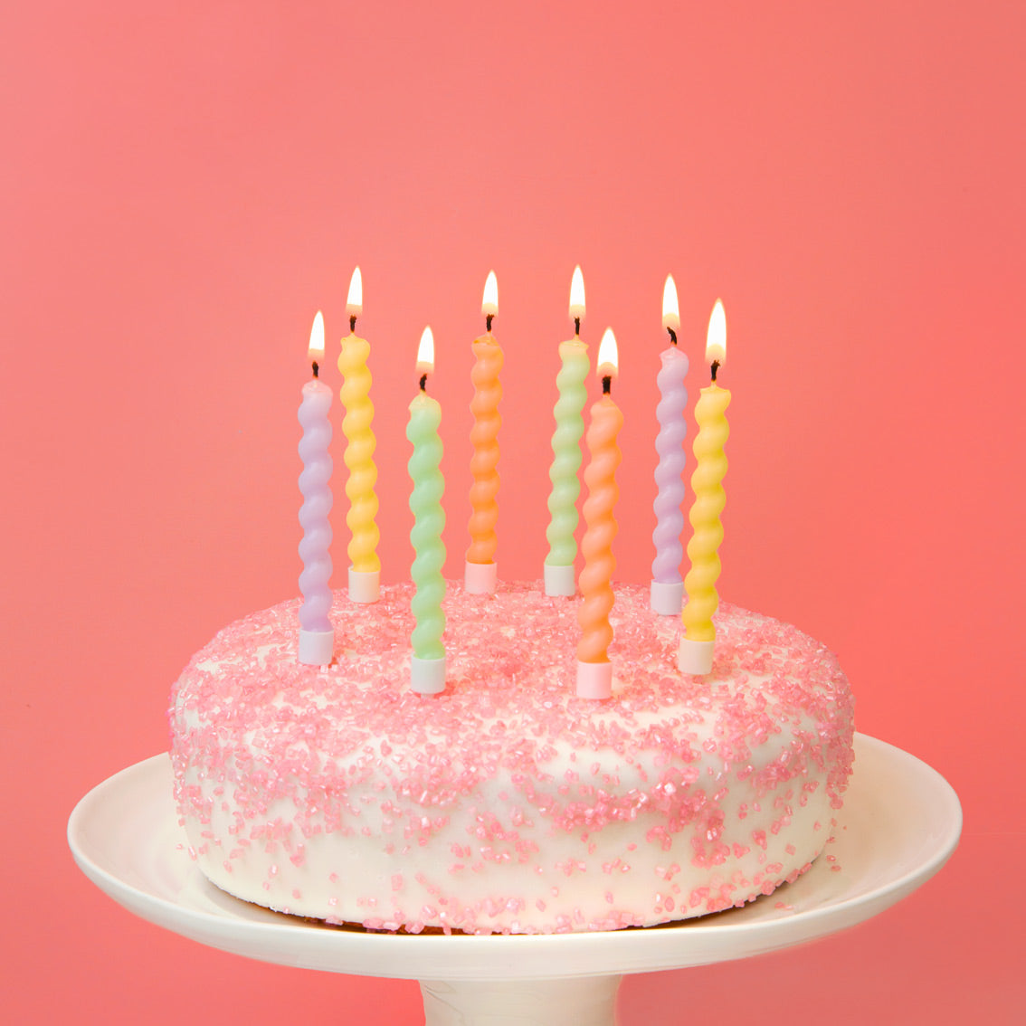 We heart Pastels Twirl Birthday Candles - 8 Pack