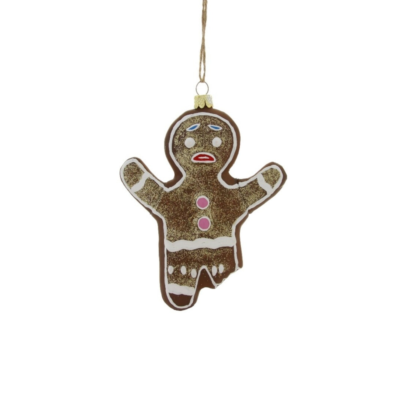 咬一口薑餅人聖誕玻璃吊飾