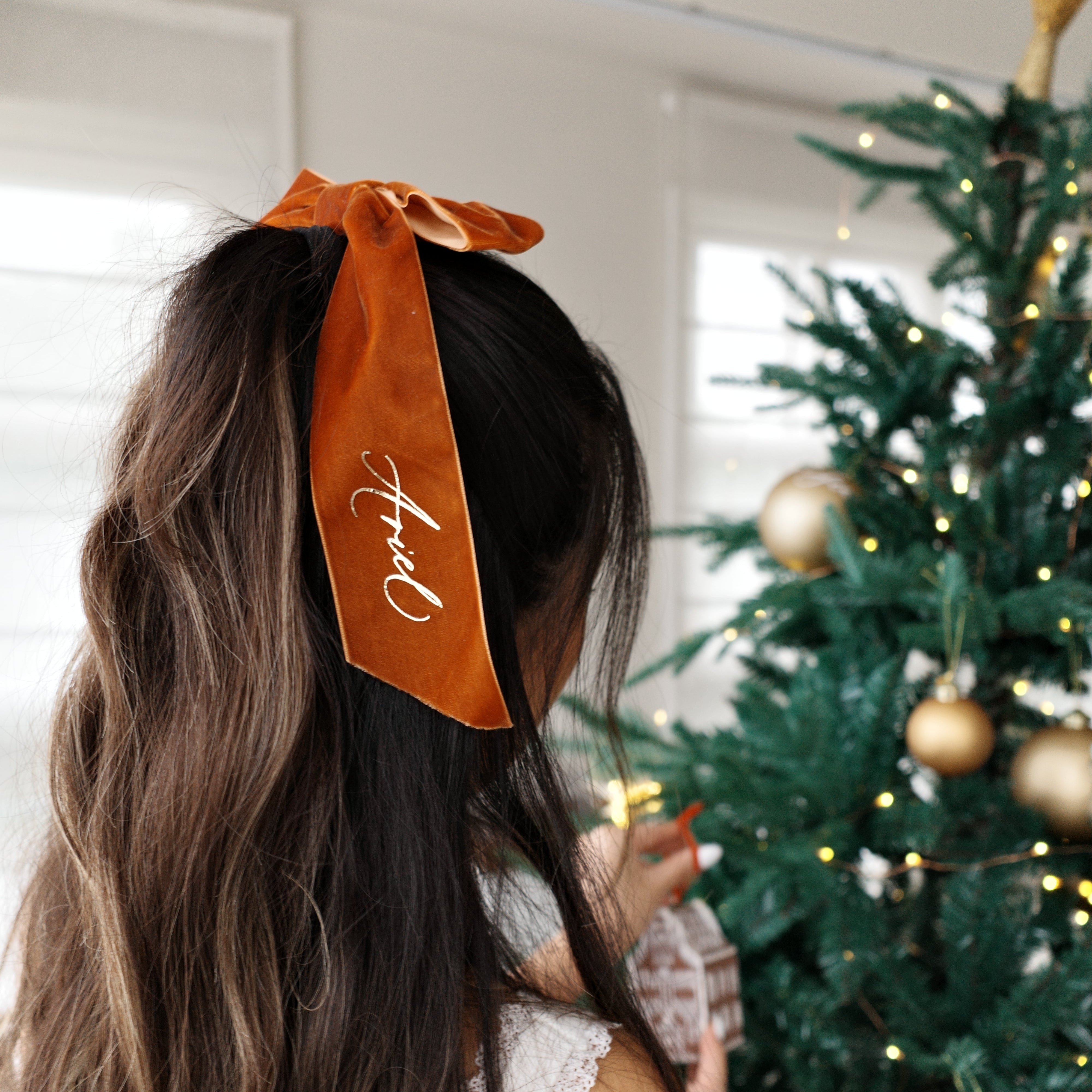 Personalized Velvet Bow
