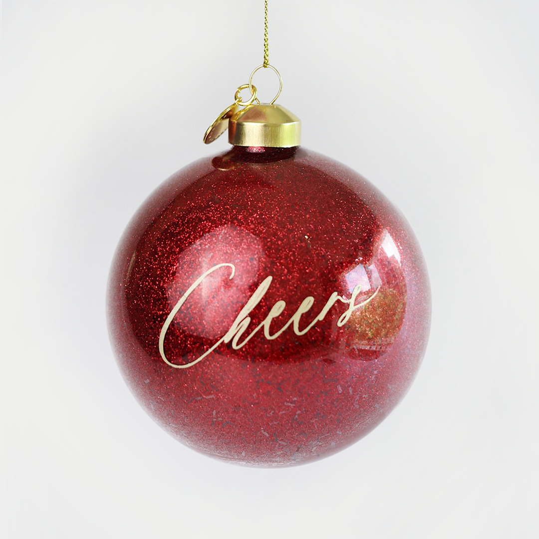 Personalized Glass Bauble | Ruby Red