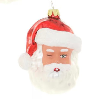 Santa Glass Ornament