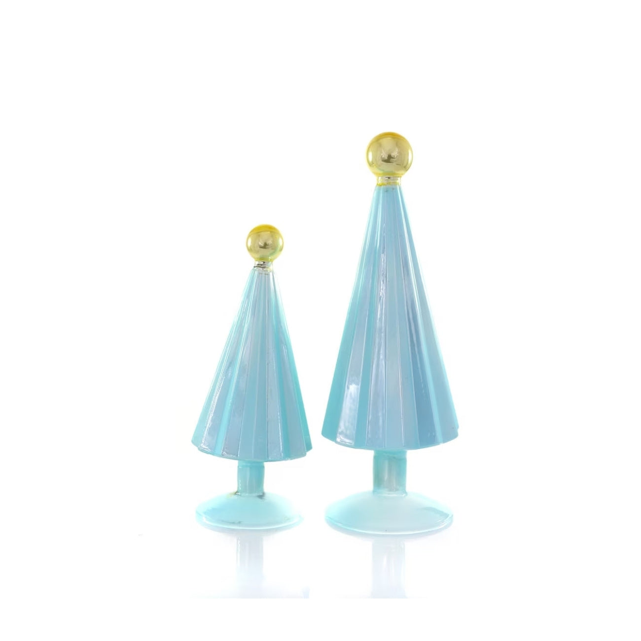 Sky Gold Pleated Glass Trees (Set of 2 – Small)