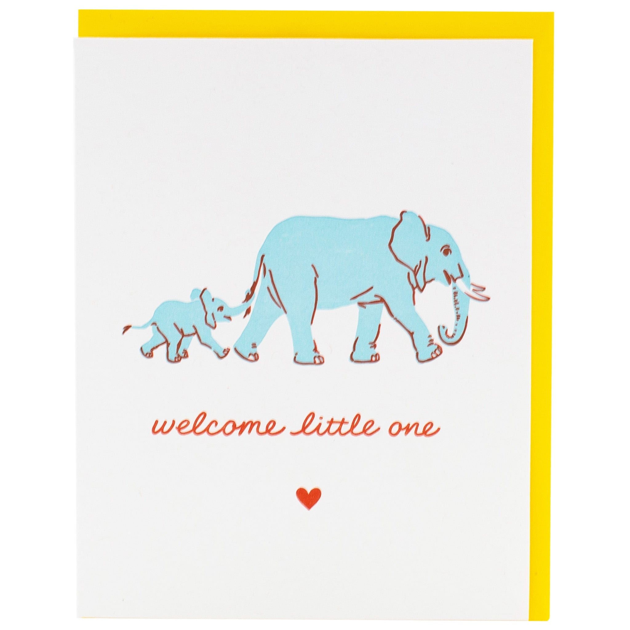 Elephant Walk Baby Card | Smudge ink