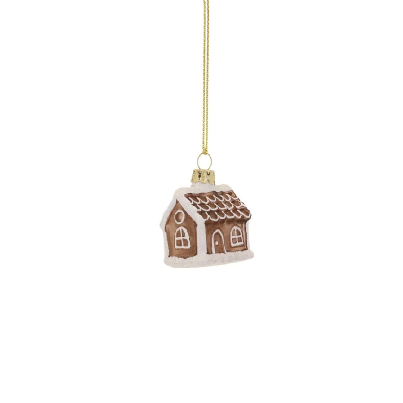 Tiny Gingerbread House Glass Ornament