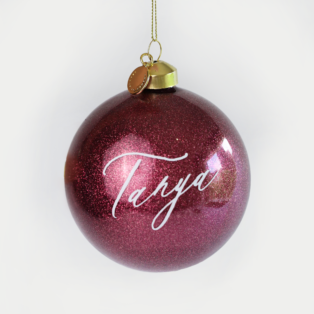 Personalized Glass Bauble | Wild Berry