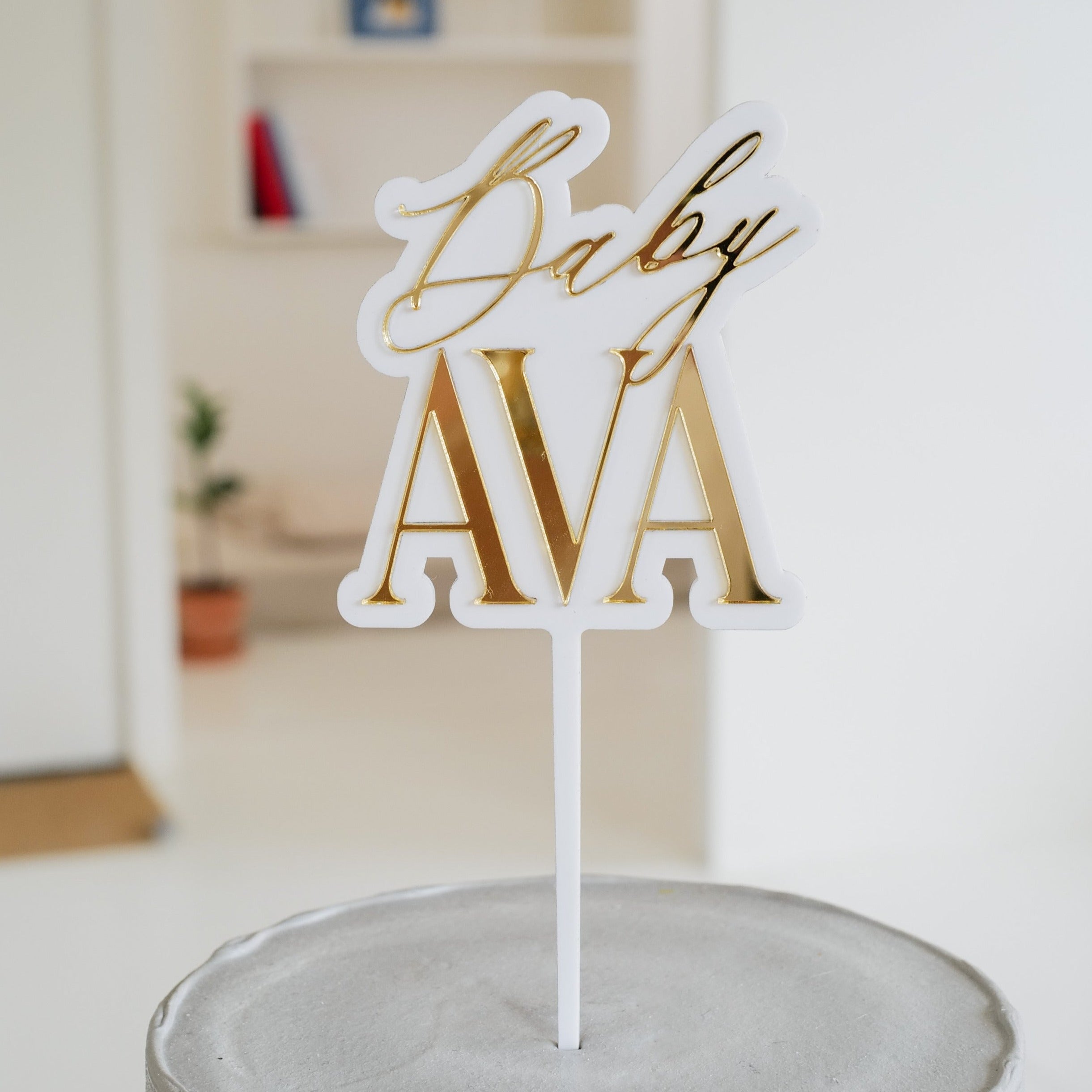 Personalized Double Layered Cake Topper|Baby baby