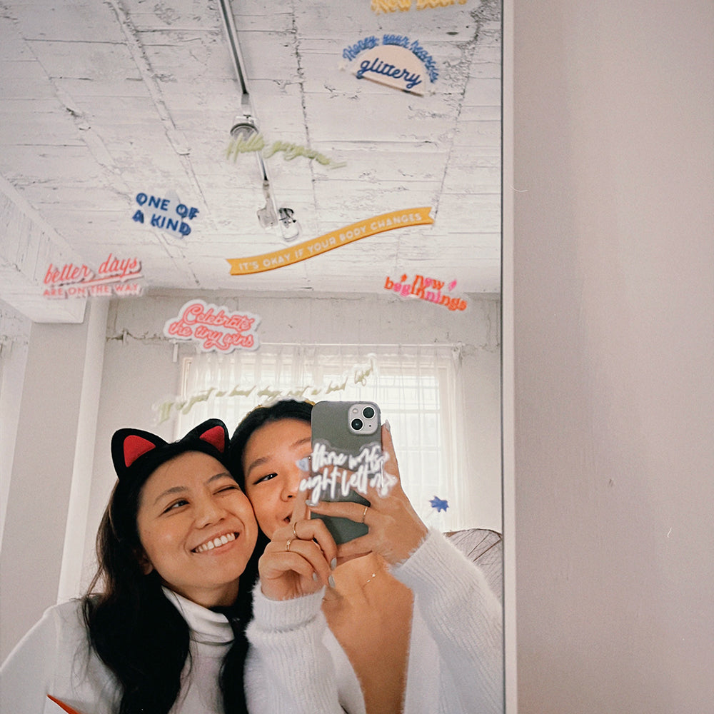 Cuteness Overload color Mirror decal