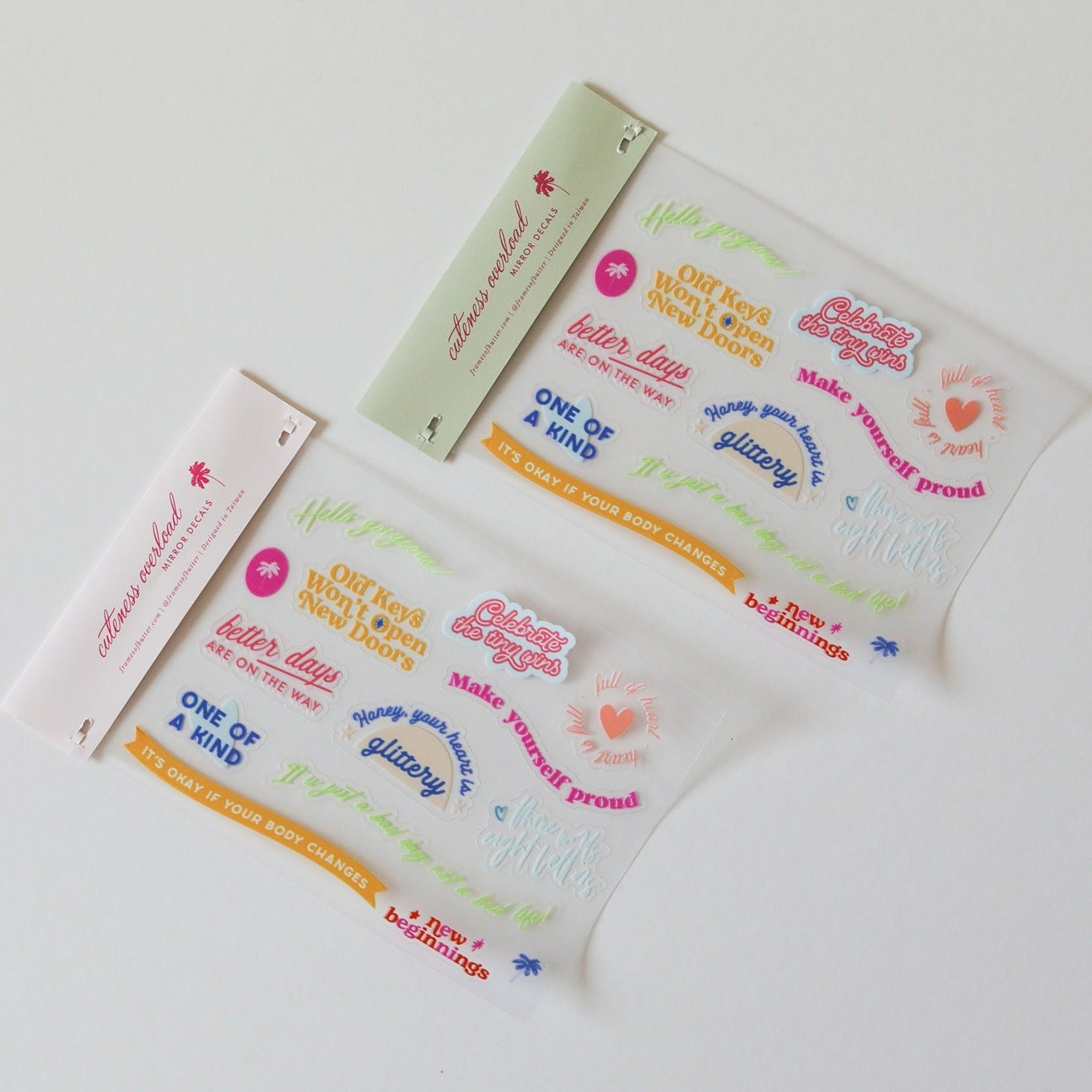 Cuteness Overload colored Mirror decal