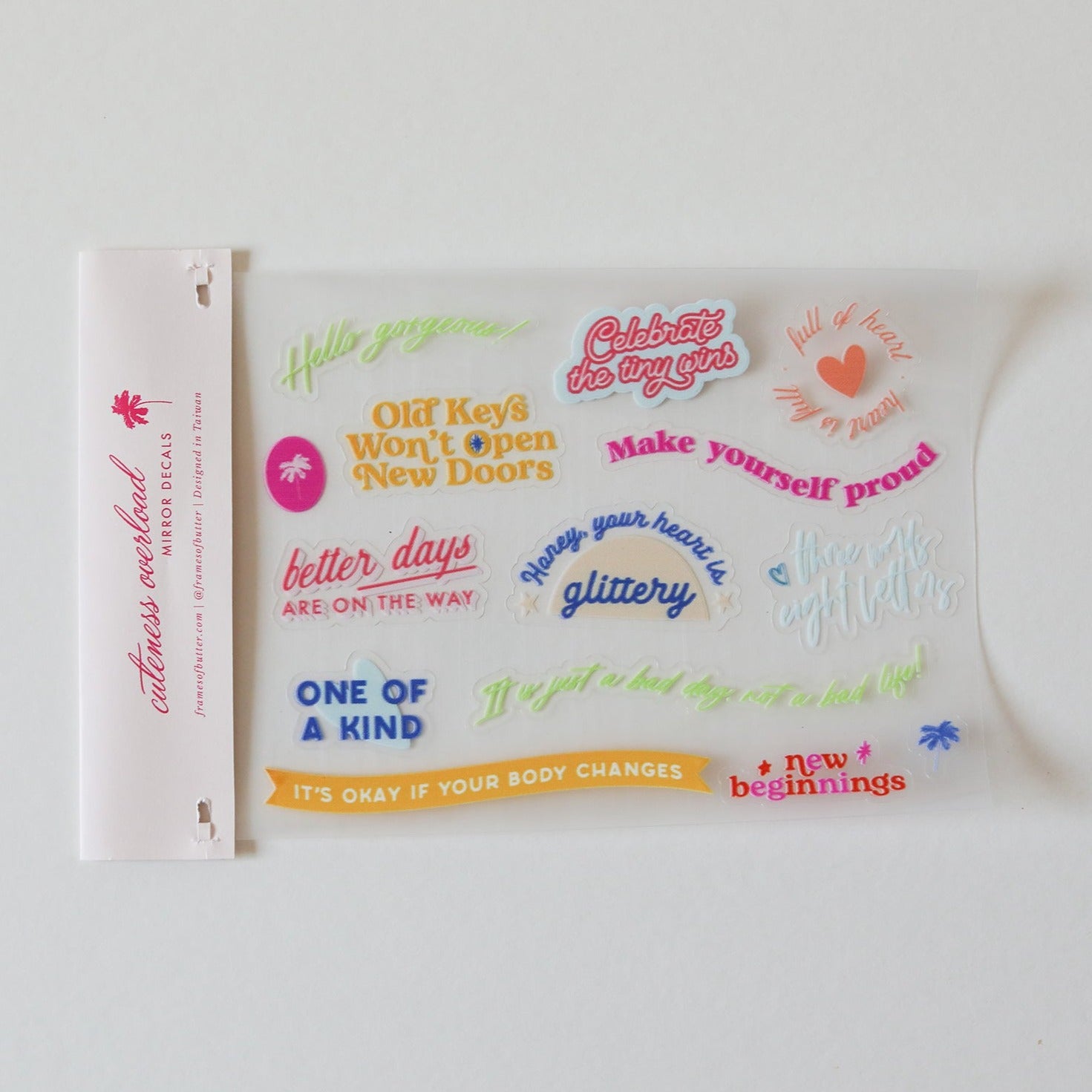 Cuteness Overload colored Mirror decal