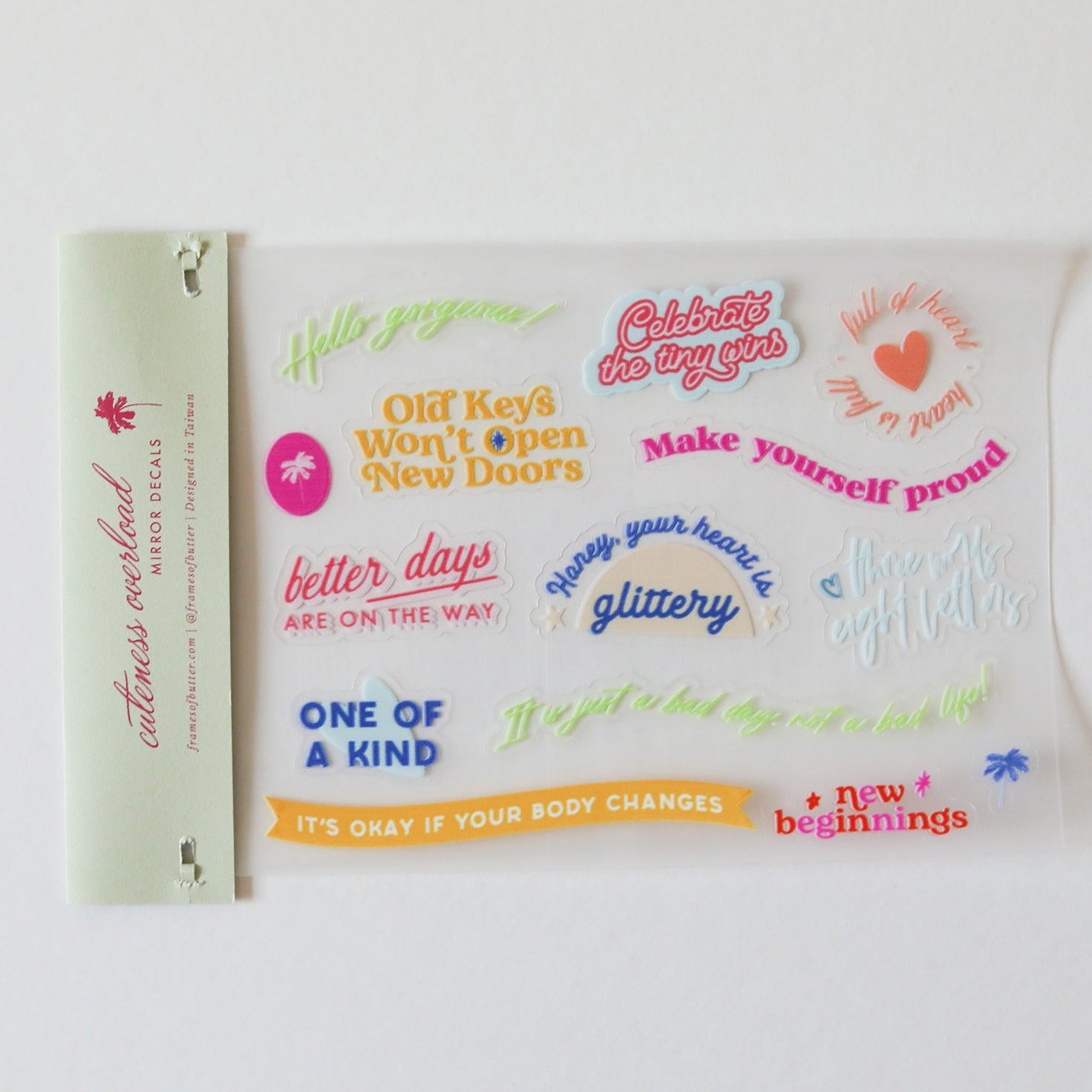 Cuteness Overload colored Mirror decal
