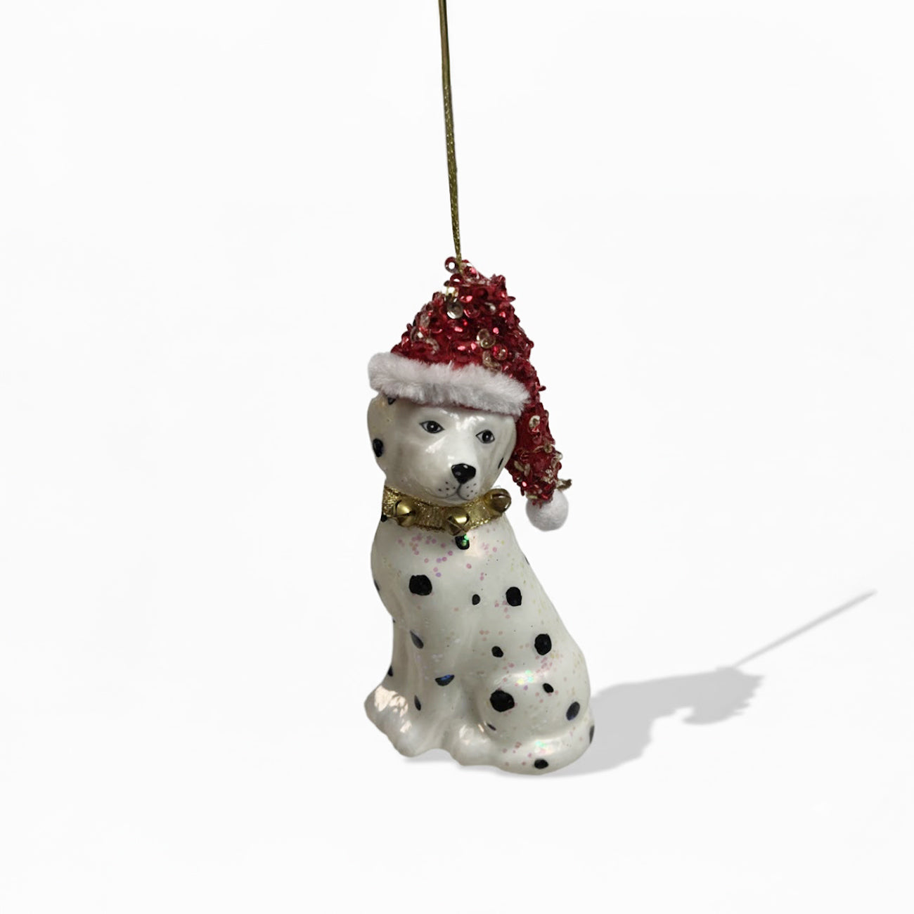 聖誕帽大麥町玻璃聖誕吊飾