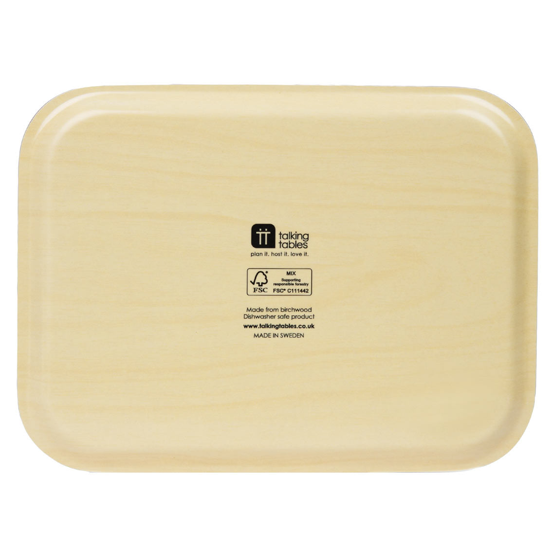 Lilac Gingham Wooden Serving Tray