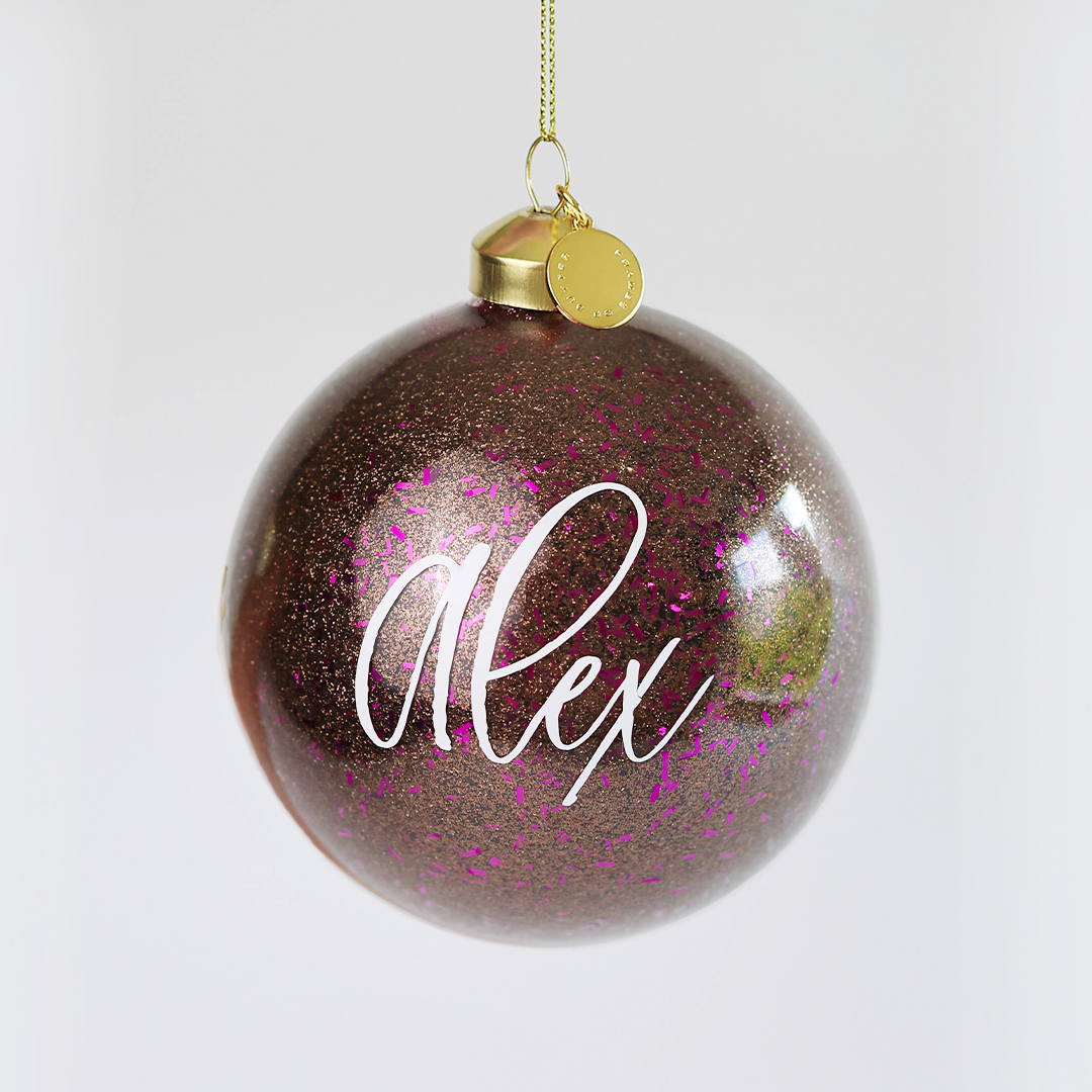 Personalized Glass Bauble | Espresso Violet