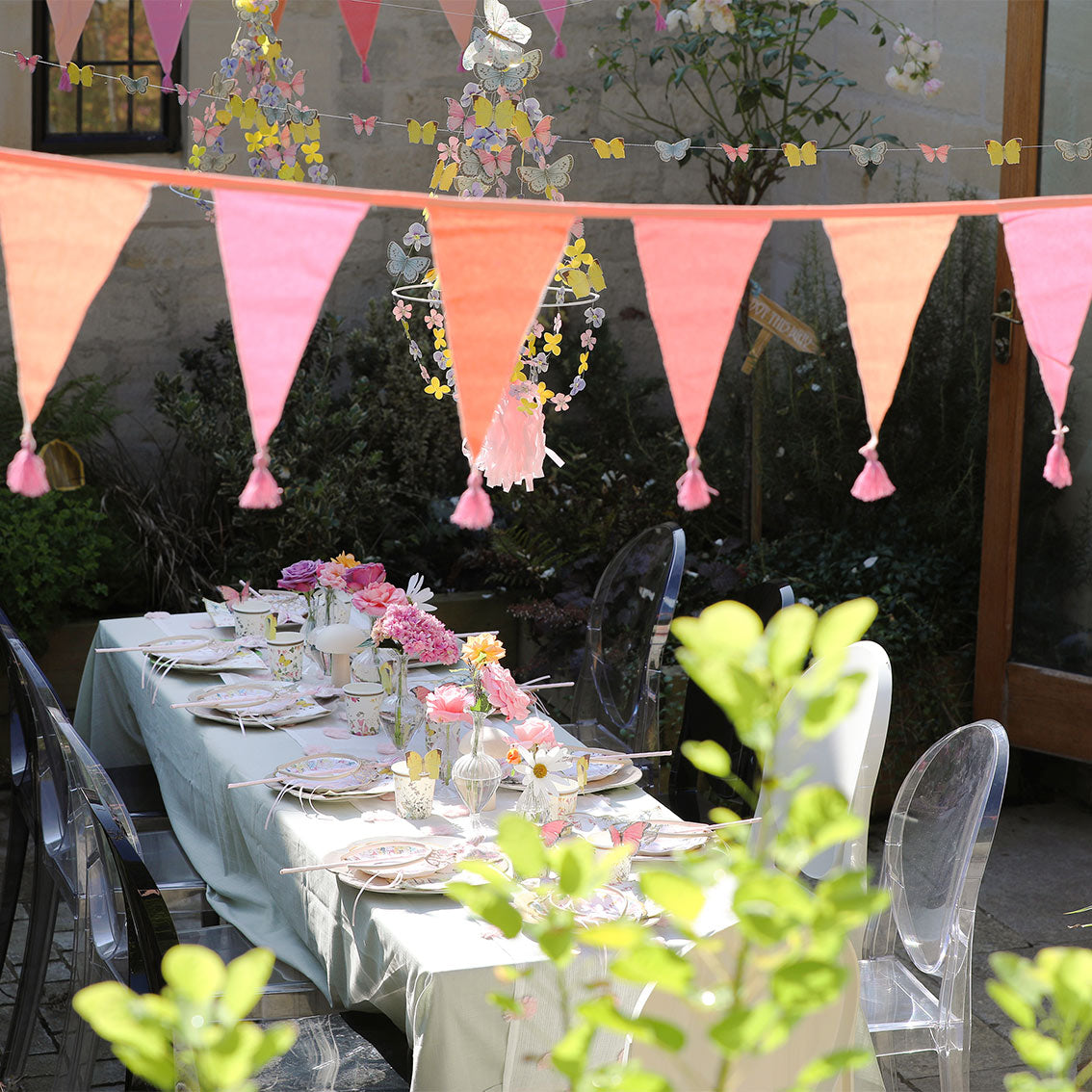 We Heart Birthdays Pink Fabric Bunting