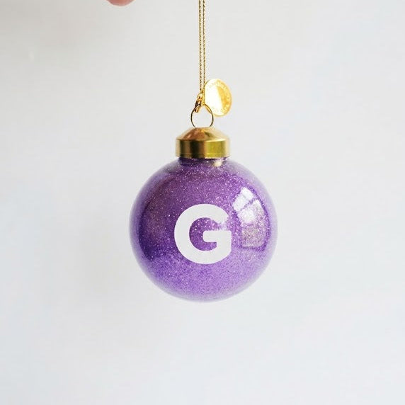 Mini Alphabet Bauble | Frosted Lilac