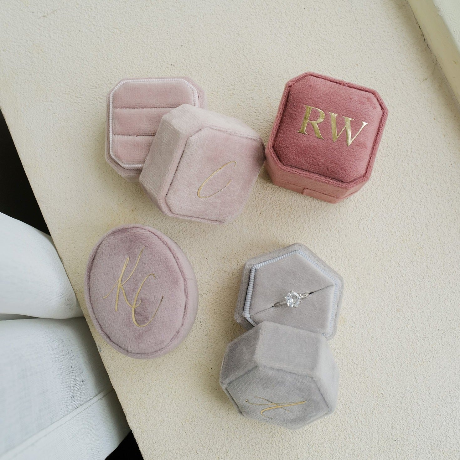 Personalized Velvet Ring Box