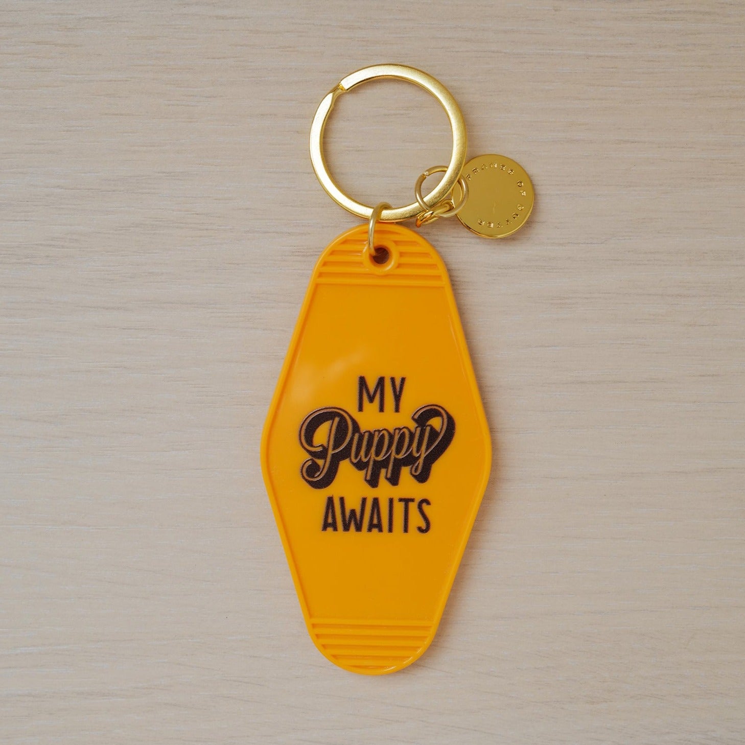 My Puppy Awaits Motel Keychain