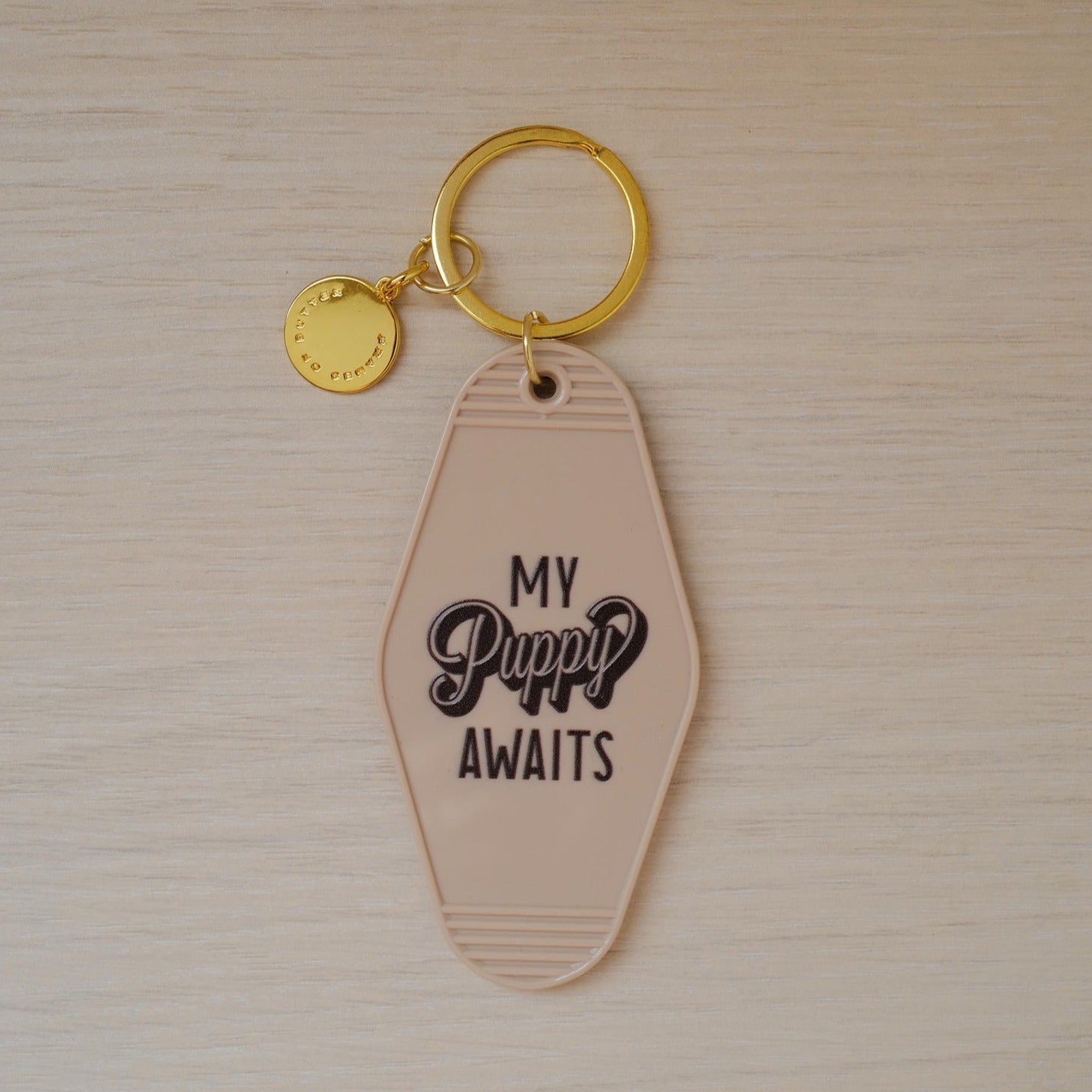My Puppy Awaits Motel Keychain