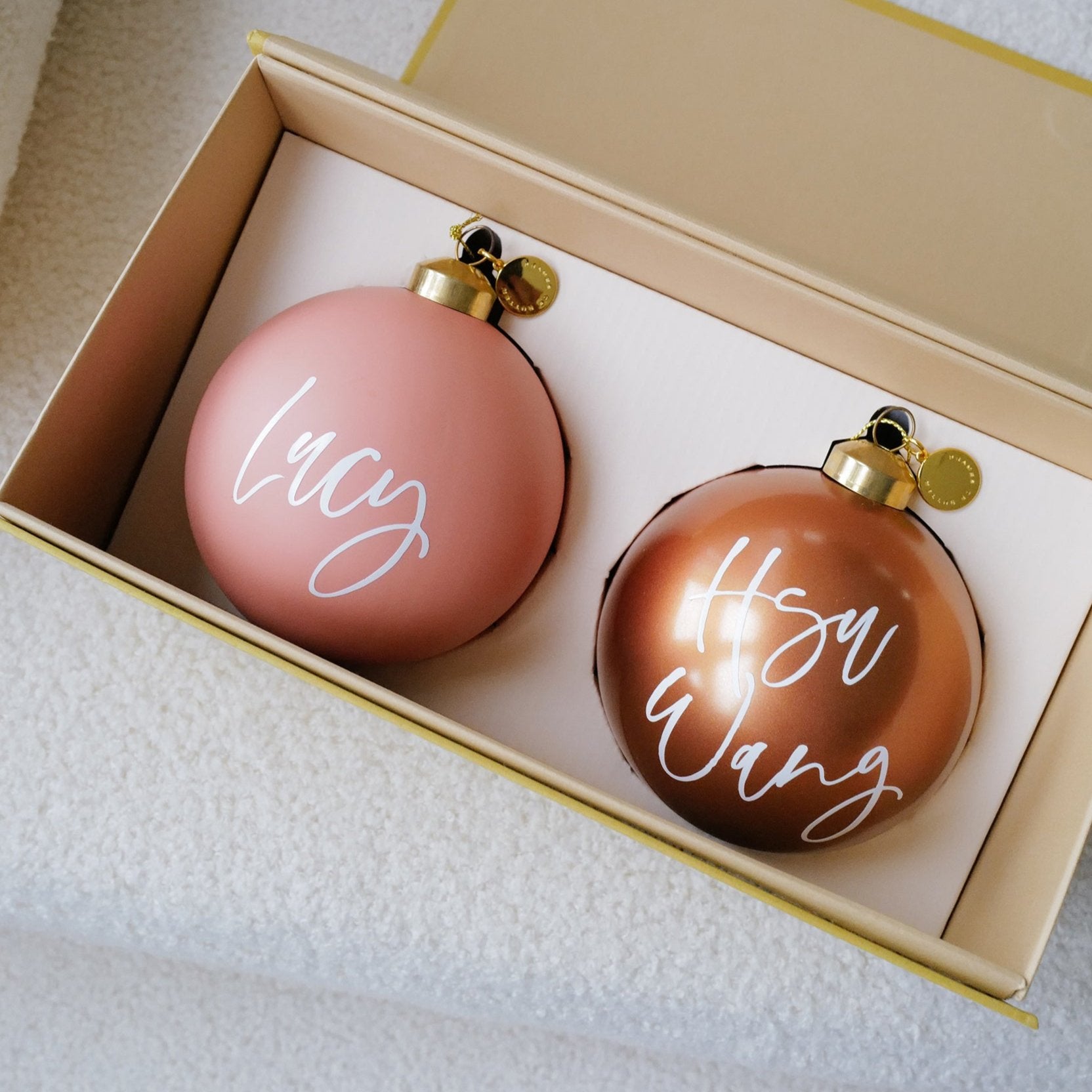 Gift Box with 2 Personalized Baubles
