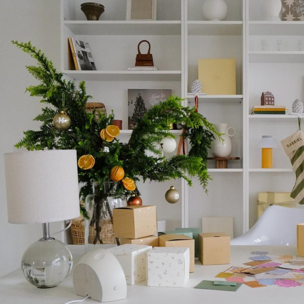 迷你字母玻璃聖誕球 | 可可棕