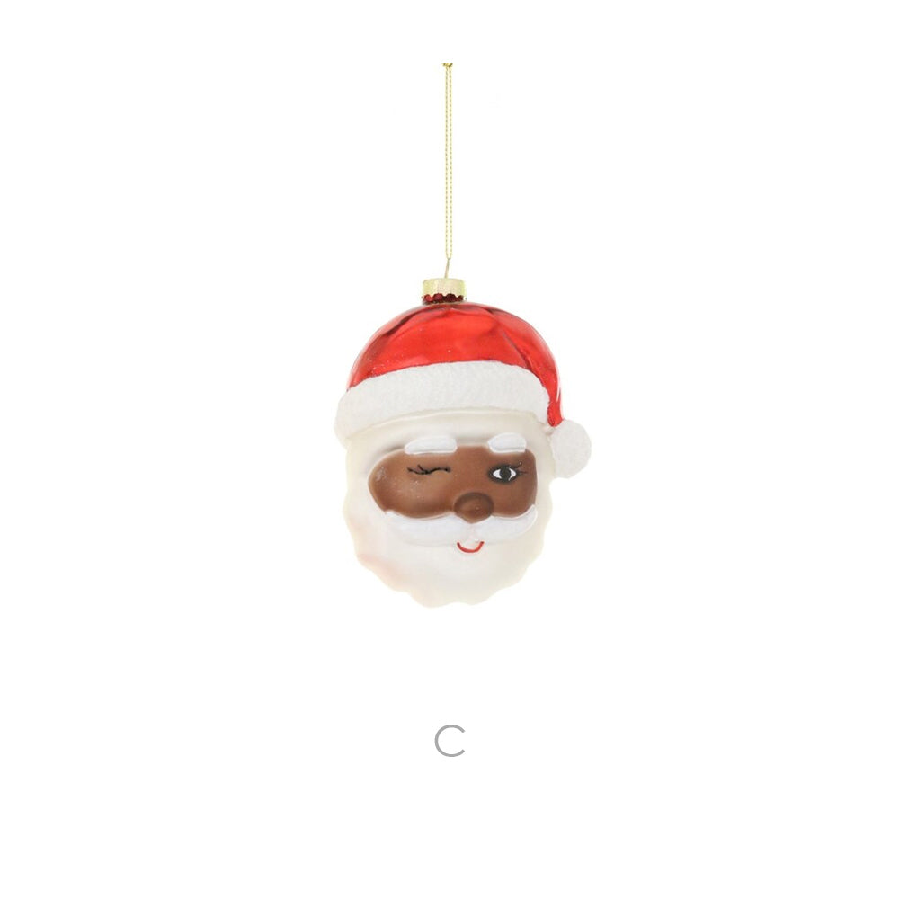 Large Jolly Olde Winky Saint Nick Glass Ornament
