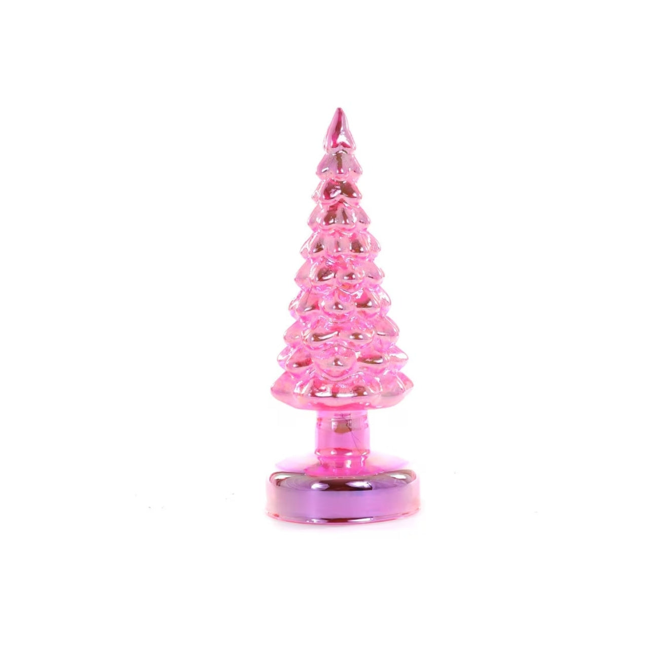 Iridescent Lit Glass Tree - Pink