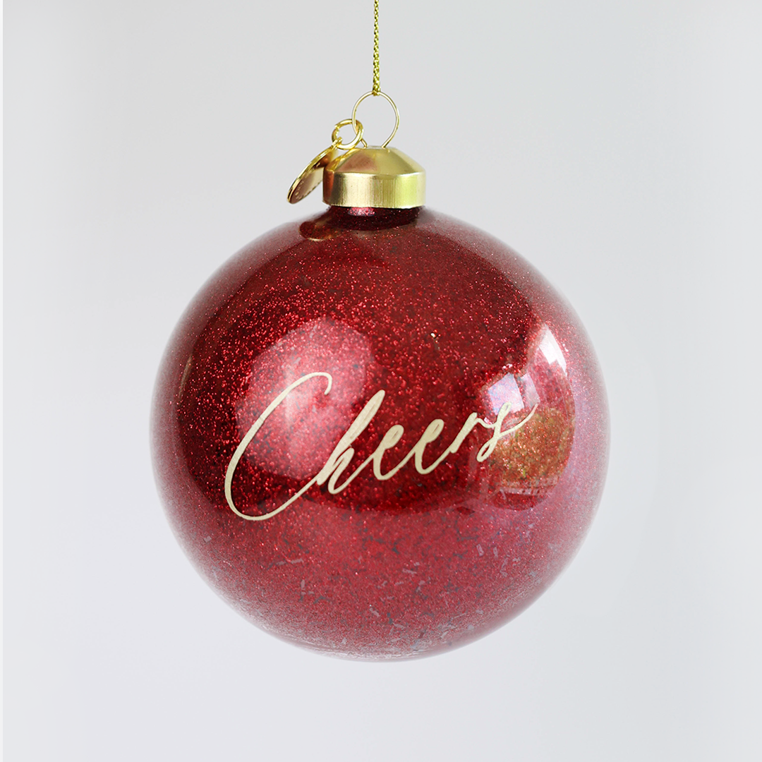Personalized Glass Bauble | Ruby Red