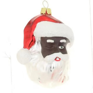 Santa Glass Ornament